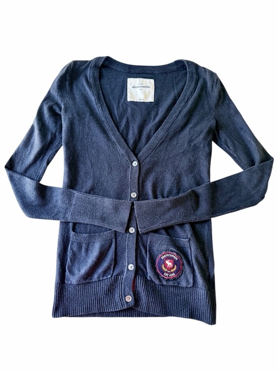 Abercrombie & Fitch Other - Abercrombie Kids Navy Cardigan Sweater Crest Patch Button Front Preppy Size L